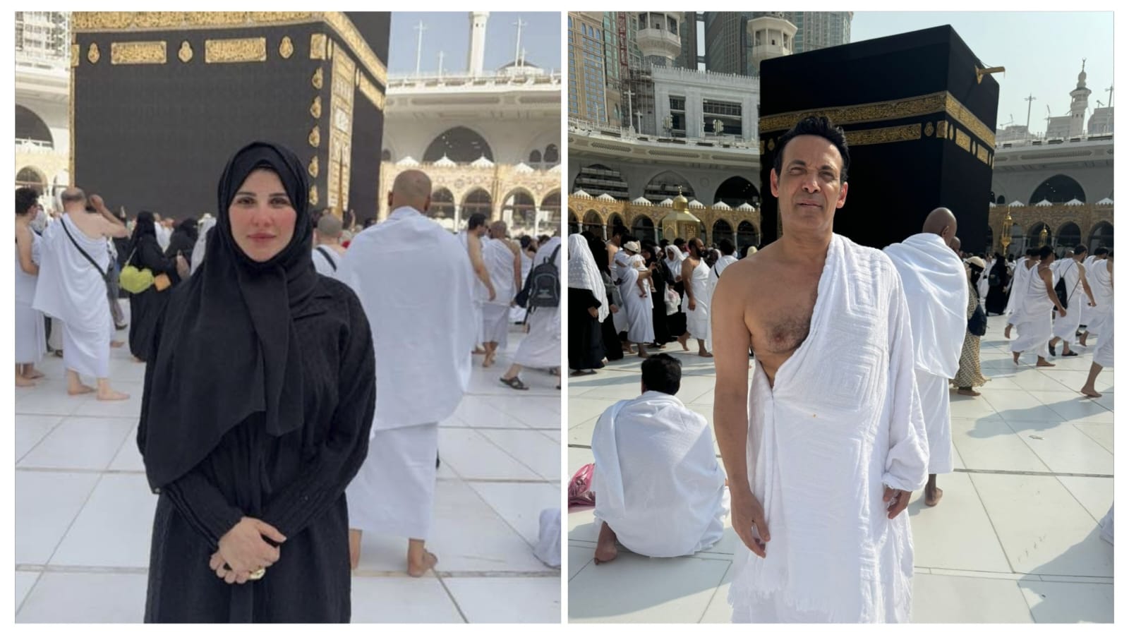 بعد شائعات الضرب.. برلنتي عامر وسعد الصغير يؤديان مناسك العمرة