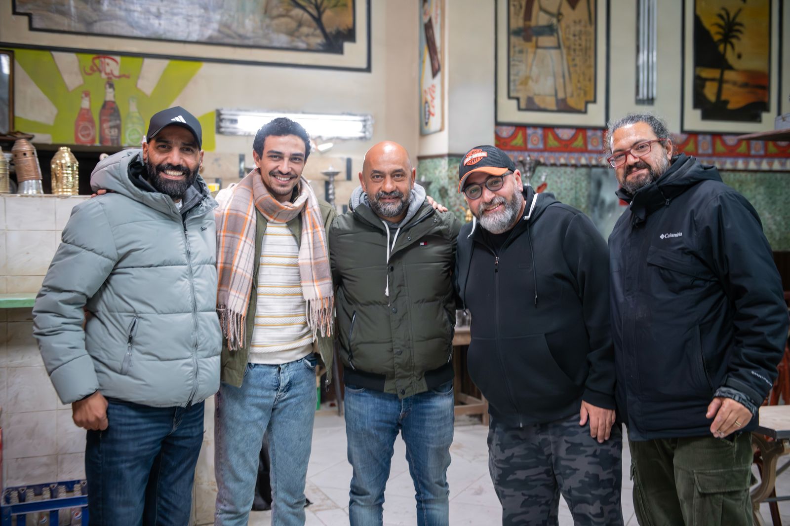 أحمد الجندى وإياد صالح يزوران «قهوة المحطة» في مدينة الإنتاج الإعلامى