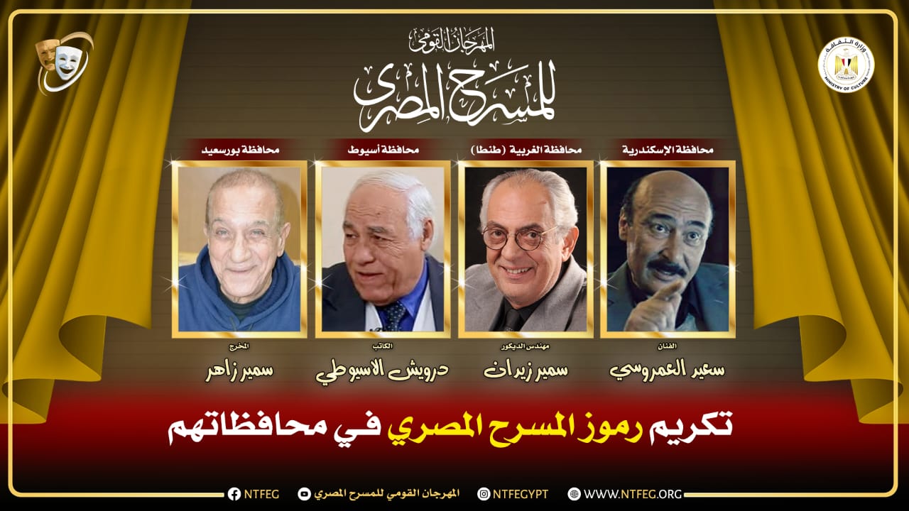 المهرجان القومي للمسرح المصري يكرم رموز المسرح في محافظاتهم